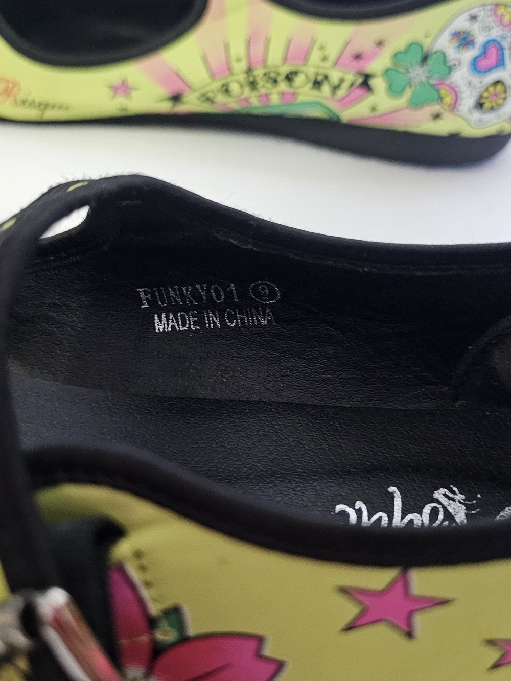 Risque Yellow Floral Tattoo-Print Mary Jane Shoes - Picture 8 of 10